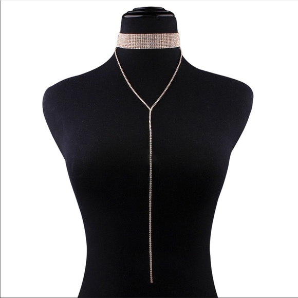 Gold Choker Necklace Diamond - Picture 2 of 3